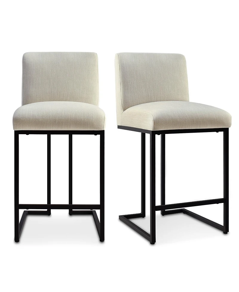 Maison Boucle Set of 2 Fabric Armless Counter Height Stools,25" stools-Maison