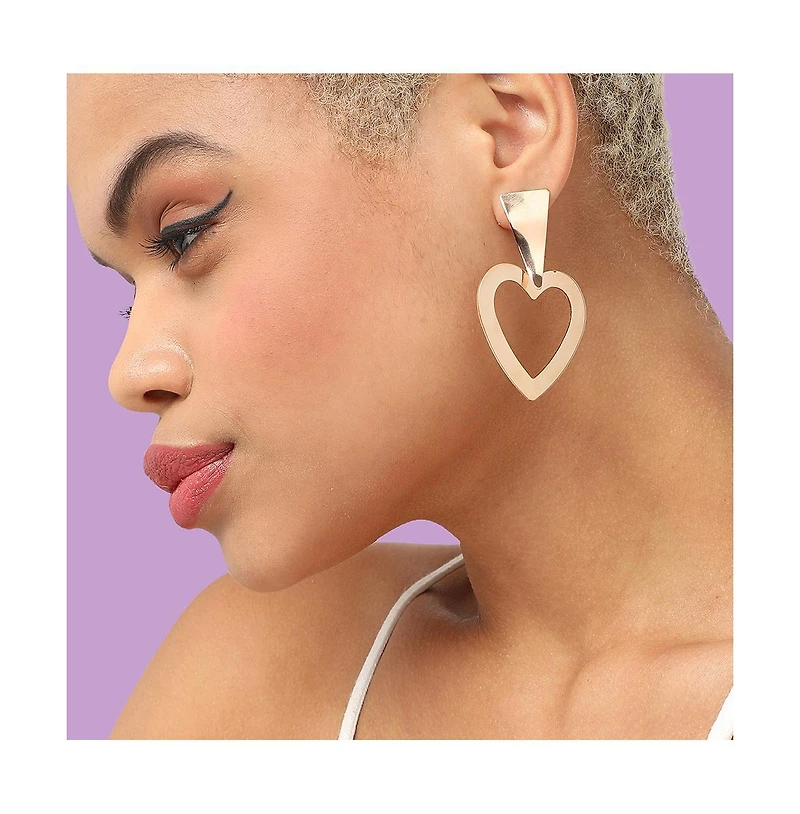 Sohi Women's Heart Drop Earrings