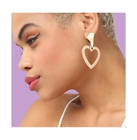 Sohi Women's Heart Drop Earrings