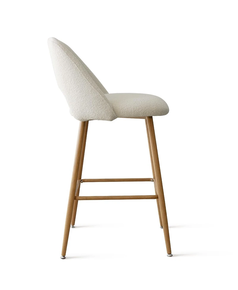 Maison Boucle 26 Inch Boucle Counter Stool Set Of 2 with Metal Legs-Maison Boucle