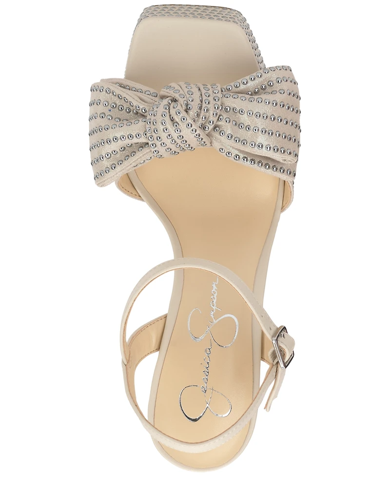 Jessica Simpson Women's Lollien Studded Bow Platform Sandals