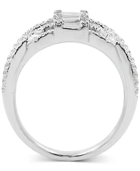 Diamond Round & Baguette Crossover Wide Statement Ring (1-3/4 ct. t.w.) in 14k White Gold