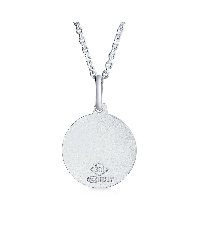 Bling Jewelry Saint Michael Patron of Military Police Security Worker Medal Medallion .925 Sterling Silver Pendant Necklace