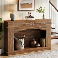 Tribesigns 47.24-Inch Console Table, 2-Tier Entryway Table with Elegant Pattern, Farmhouse Behind Couch Table Sofa Table, Hallway Table Foyer Table
