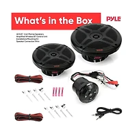 Pyle Waterproof-Rated Marine Speaker Kit, 6.5" Speakers, 600 Watt with Bluetooth