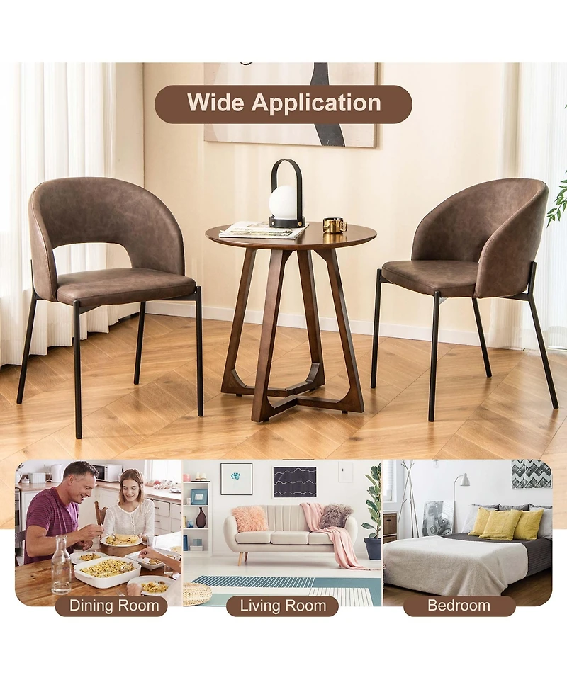 Dining Chair Set of 4 with High-density Sponge Cushion Sturdy X-shaped Frame