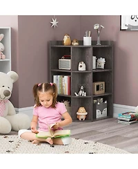 3-Tier Kids Corner Toy Storage Organizer with Usb Ports and Outlets 9 Cubbies