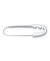 Bling Jewelry Safety Pin Brooche Pin for Support with Crystal Accent Stainless Steel 2-Inch