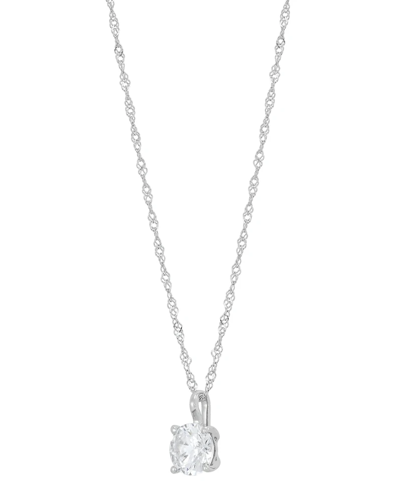 Diamond Solitaire 18" Pendant Necklace (1/2 ct. t.w.) 14k Gold