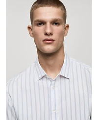 Mango Men's Striped Cotton Shirt
