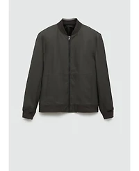 Mango Men's Leather-Effect Bomber Jacket