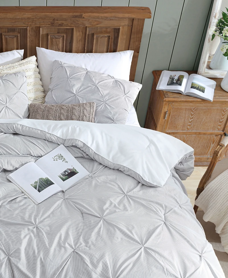 Swift Home Classic Stripes Pintuck 3-Pc. Comforter Set, Full/Queen