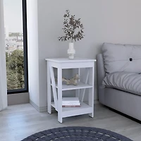 Ross 3-Tier End Table/Nightstand, Side Table for Small Space