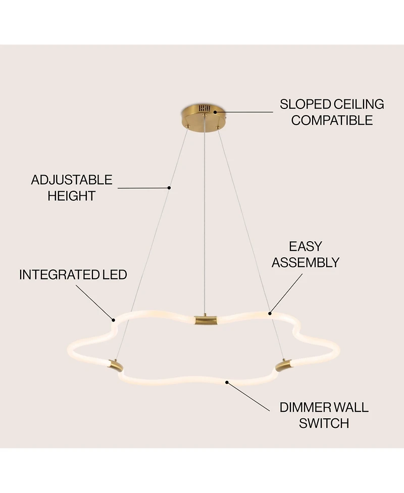 Jonathan Y Nuvola Contemporary Minimalist Metal/Acrylic Adjustable Dimmable Cloud Integrated Led Chandelier