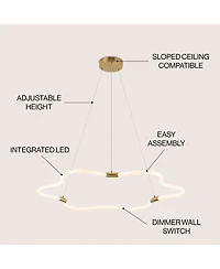 Jonathan Y Nuvola Contemporary Minimalist Metal/Acrylic Adjustable Dimmable Cloud Integrated Led Chandelier