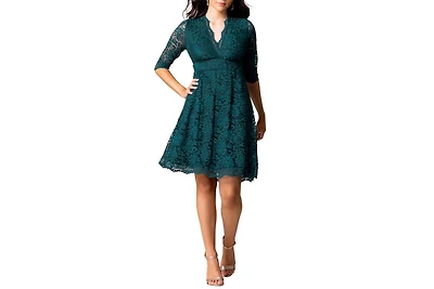 Kiyonna Women's Mademoiselle Lace Cocktail Dress with Sleeves