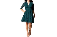 Kiyonna Women's Mademoiselle Lace Cocktail Dress with Sleeves