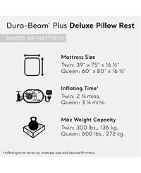 Intex Dura Beam Deluxe Pillow Raised Air Mattress Bed w/Pump, Queen (2 Pack)