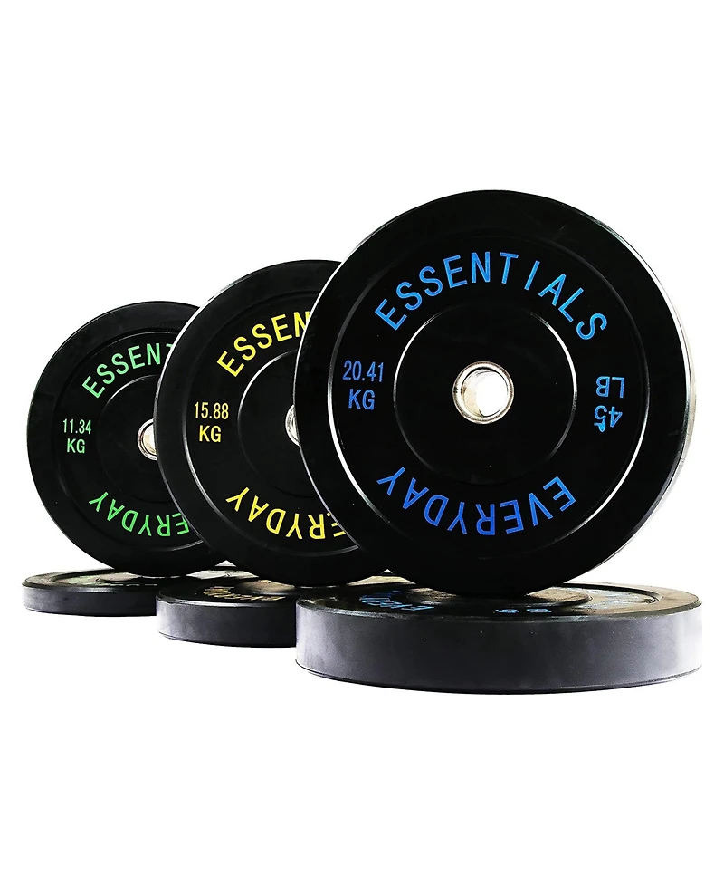 BalanceFrom Fitness 210 Pound Olympic Bumper Strength Training Weight Plate Set