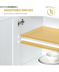 Homcom Kitchen Pantry with Doors and Drawer, Adjustable Shelves