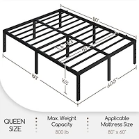 Yaheetech Metal Platform Bed Frame with Heavy Duty Steel Slat Support / Non-slip Mattress Foundation / No Box Spring Needed