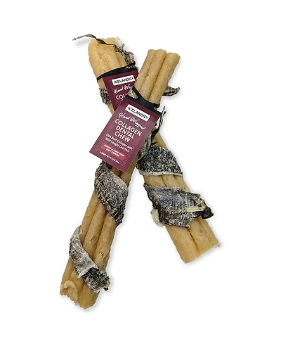 Dental Chew Stick: Beef Collagen Wrapped w/ Fish - 8"