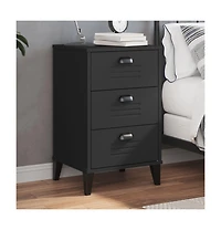 vidaXL Bedside Cabinet Viken Black Engineered Wood
