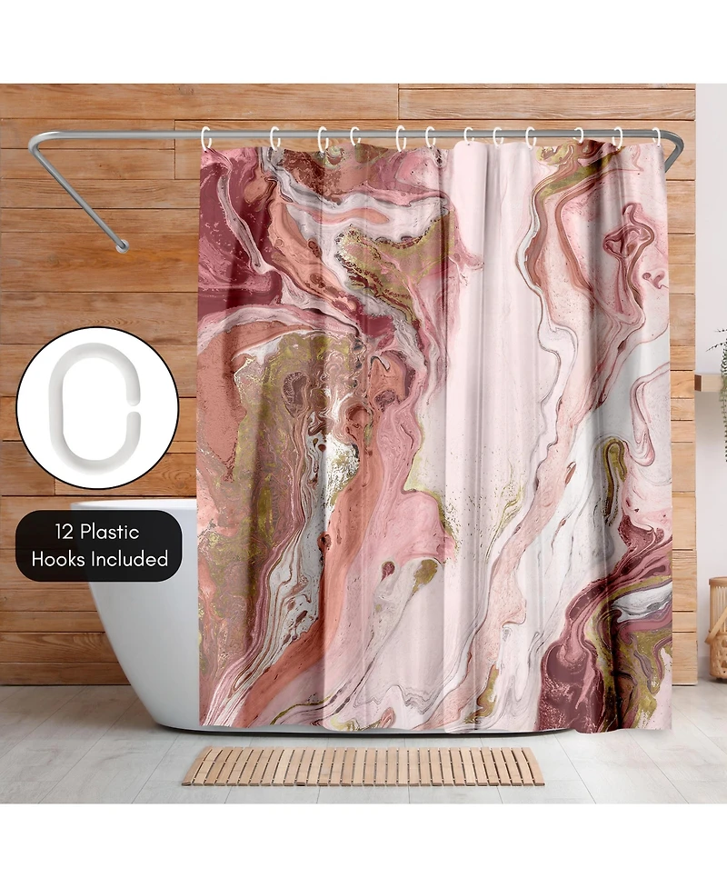 Abstract Shower Curtain Marble Petroleum by Pi Creative Art