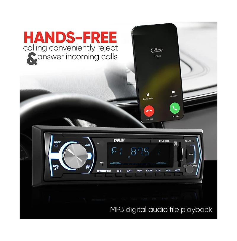 Pyle Marine Bluetooth MP3 Radio Receiver (Black)