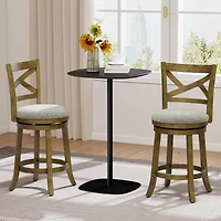 Swivel Bar Stools Set of 4 Counter Height Chairs with Hollow Back Soft-padded Seat