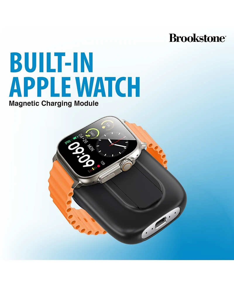Brookstone 5,000mAh Capcity Magsafe Power Bank with Apple Watch Charger and Kickstand