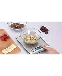 Stainless Steel Digital Food - Features Lcd Screen, Measures 5 Different Units Including Grams & Ounces