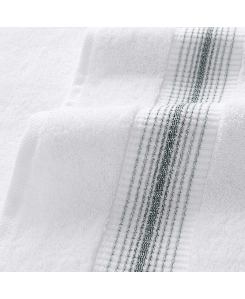 Aston and Arden Luxury White/Ombre Stripe 6-Piece Bath Towel Set, 600 Gsm, Soft 100% Turkish Cotton Bathroom Towels, Made in Turkey, 2 Bath Towels, 2