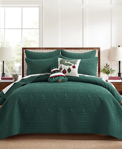 Levtex O Christmas Tree Stitching 3-Pc. Quilt Set, Full/Queen