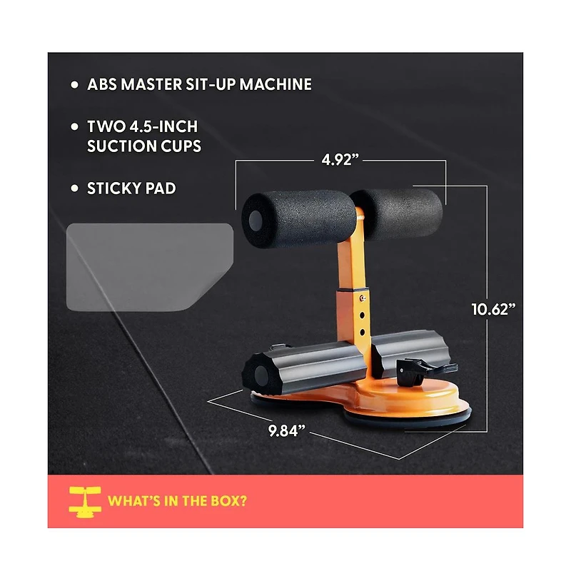 Squatz Abs Master Sit-Up Bar With Double Suction Cup for Abdominal Exercises