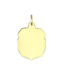 Bling Jewelry Yellow Real 14K Gold Archangel Religious Metal Protection Medallion Police Shield Saint Michael Pendant Necklace No Chain