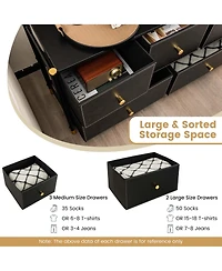 5-Drawer Fabric Dresser Tower Wide Chest of Drawers Storage Organizer Bedroom