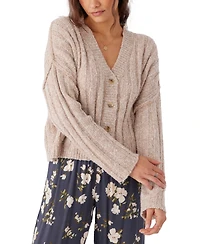 O'Neill Juniors' Ferris V-Neck Ribbed Cardigan Sweater