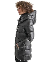 Dkny Women's Bibbed Shawl-Collar Packable Shine Puffer Coat