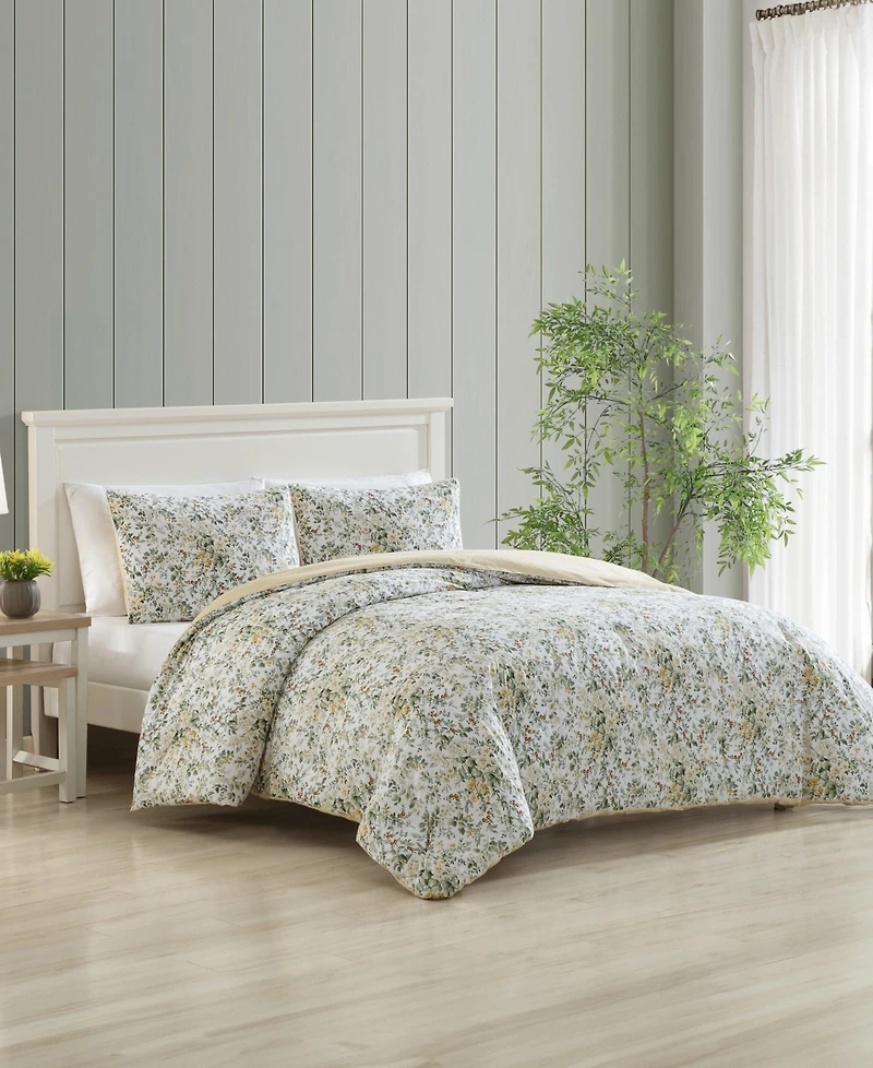 Laura Ashley Country Meadow Reversible 3-Pc. Comforter Set