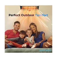 SereneLife Wall Mounting Patio Heater, 1500W with Remote Control