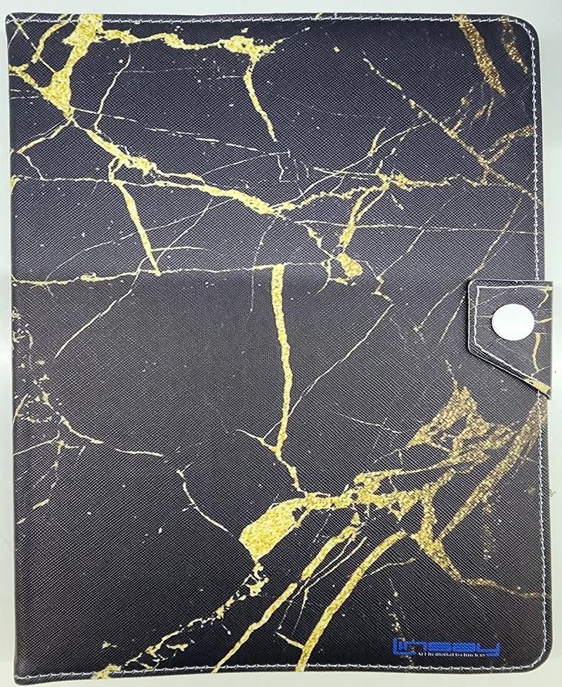 Linsay New 10.1" Tablet Octa Core 128GB Bundle with Black and Gold Marble Case Newest Android 14