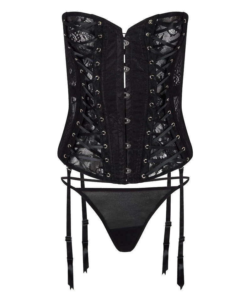 Adore Me Women's Nikita Unlined Boned Corset & G-string Set