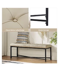 Hulala Home Eberhard Modern Upholstered Flip Top Storage Bench with Button-Tufted