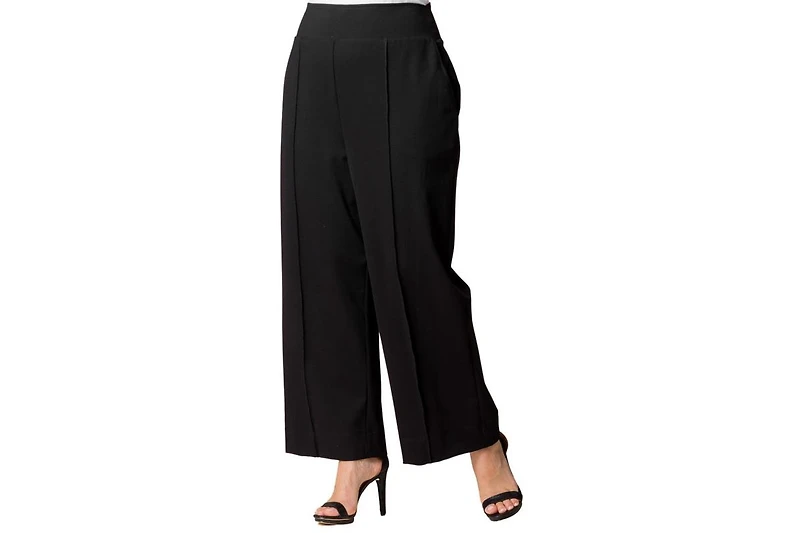 Kiyonna Women's Plus Polished Ponte Wide Leg Pants