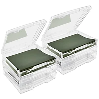 Sorbus Set of Wide Hanging File Organizer Bin Clear Plastic Stackable for Document Storage