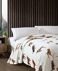 Eddie Bauer Dogs with Scarves Ultra Soft Plush Fleece Blanket, King
