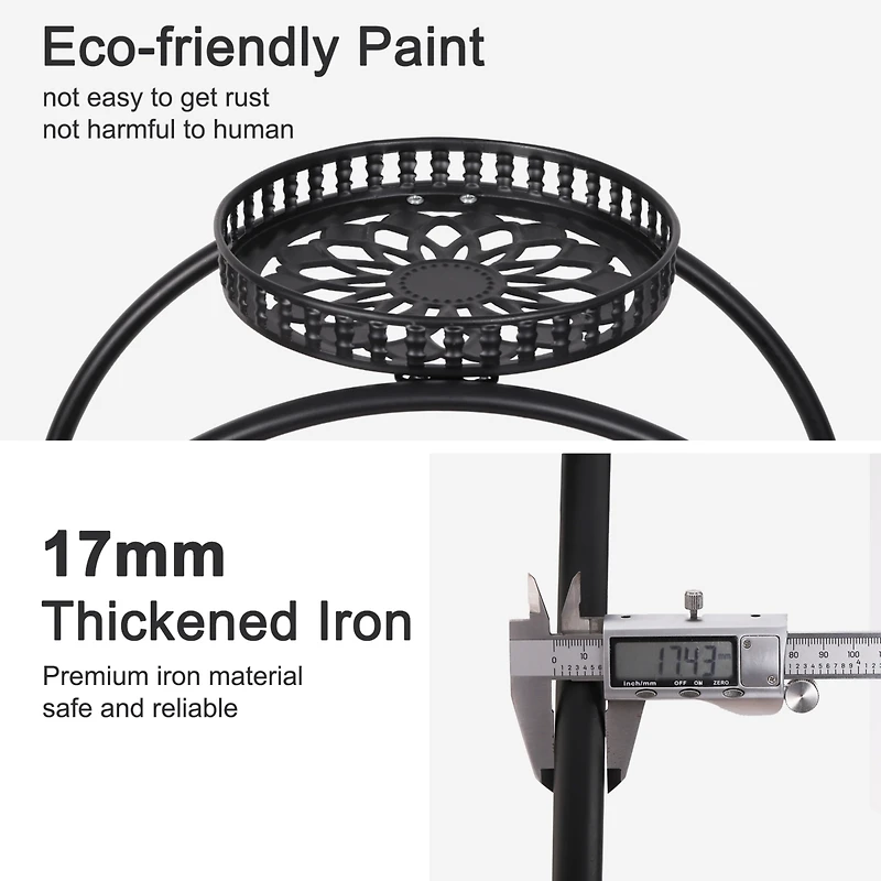 Unho Metal 6 Pot Plant Stand Decorative Flower Pot Holder with Wheels For Indoor Outdoor