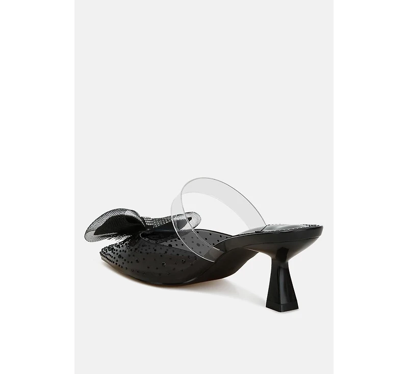 Freja Embellished Bow Kitten Heels