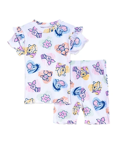 Winnie the Pooh Toddler Girls Peplum T-Shirt and Bike Shorts Outfit Set